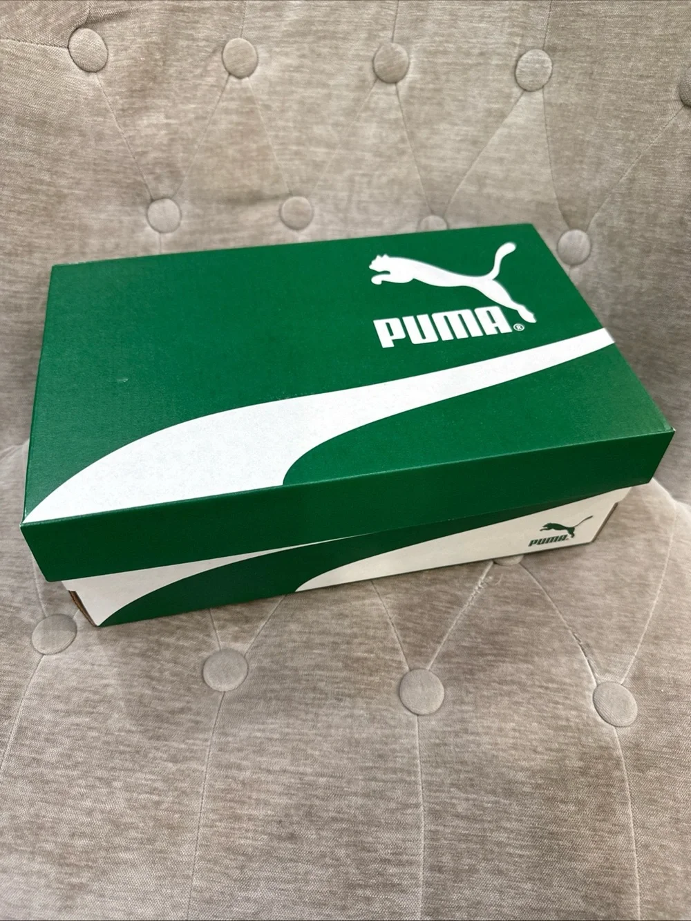 Puma Empty Shoe Replacement Box 12x7.25x4.25” Green White Tissue